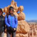 Maria and Kelly 1 on the edge of Bryce Canyon National Park amphitheater with hoodoos in the background